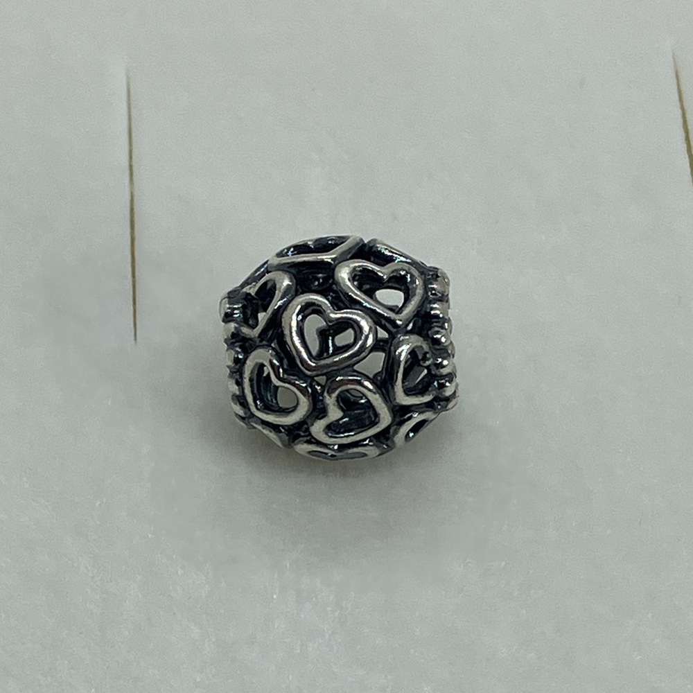 Pandora Sterling Silver Hearts All Over Openwork Heart Charm Bead #790964